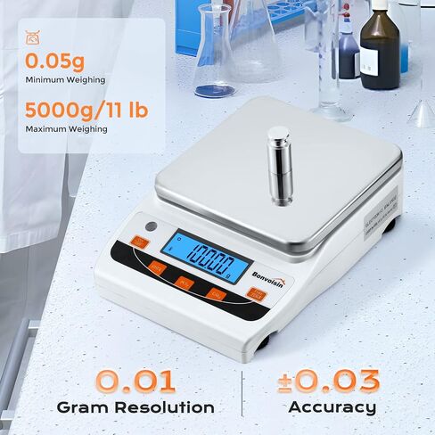 Bonvoisin Lab Scale 3000g x 0.01g High Precision Laboratory Scientific Scale 0.01 Gram Accuracy Electronic Analytical Balance Digital Kitchen Jewelry Counting Scale in Saudi Arabia