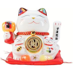 Pheyihe 5 Inch Lucky Cat Waving Arm Fortune Cat Statue,Maneki Neko Waving Arm for Home Decor,Birthday Gift,Business Opening,1PC in Saudi Arabia