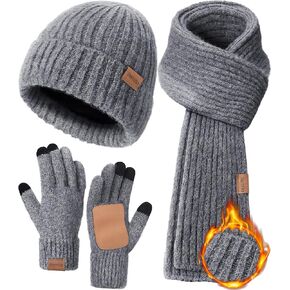 النساء الشتاء دافئ قبعة متماسكة قبعة شحنة طويلة وشاح الشاشة اللمسات مجموعة الصوف الجمجمة قبعة عيد الحب الهدايا للرجال النساء في سن المراهقة in Kuwait