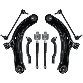 8PCS Suspension kit Front Lower Control Arm Ball Joint Sway Bar Outer Inner Tie Rod End Link Sway Bar Link Replacement for 2007-2012 Nissan Versa 2009-2013 Cube in Saudi Arabia