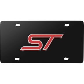 for Ford Focus ST 3D Logo Black Stainless Steel License Plate in Kuwait