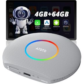 CB6 Carplay AI Box & Android AI Box ، Wireless Carplay/Android Auto Adapter ، Plug & Play Carwave Car Smart مع AI Drivechat ، GPS Track ، Android 13 ، 2 BT ، 4G LTE ، 8G+128G ، Silver in Kuwait