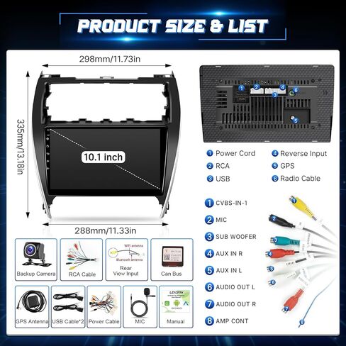 Radio Android Car Radio لـ Toyota Camry 2012 2013 2014 Stereo مع Carplay Android Auto ، شاشة لمس in Kuwait