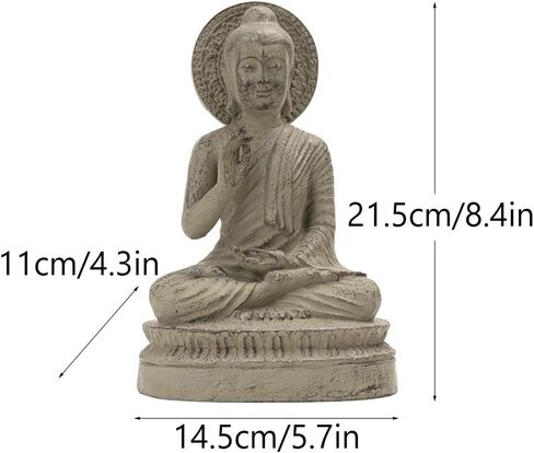Vilead Resin Buddha تمثال للديكور المنزلي ، وهو يجلس تمثال بوذا ، ومنحوتات Zen ، وديكور بوذا لغرفة المعيشة ، أو هدية بوذا الداخلية للضريح أو التأمل أو الاسترخاء in Kuwait