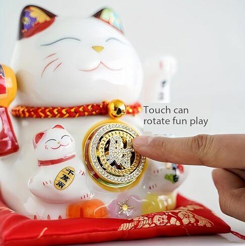 Pheyihe 5 Inch Lucky Cat Waving Arm Fortune Cat Statue,Maneki Neko Waving Arm for Home Decor,Birthday Gift,Business Opening,1PC in Saudi Arabia