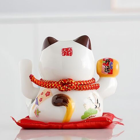 Pheyihe 5 Inch Lucky Cat Waving Arm Fortune Cat Statue,Maneki Neko Waving Arm for Home Decor,Birthday Gift,Business Opening,1PC in Saudi Arabia