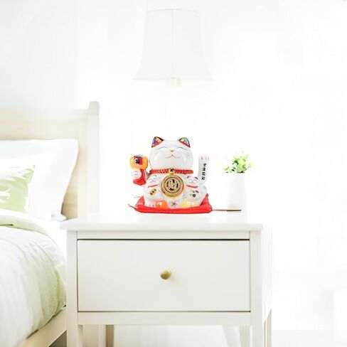 Pheyihe 5 Inch Lucky Cat Waving Arm Fortune Cat Statue,Maneki Neko Waving Arm for Home Decor,Birthday Gift,Business Opening,1PC in Saudi Arabia