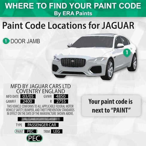 ERA Paints PNG/1BF/2219 - Cosmic Black Metallic for JAGUAR Exact Match Automotive Touch Up Paint Spray - 2K Premium Kit in Saudi Arabia