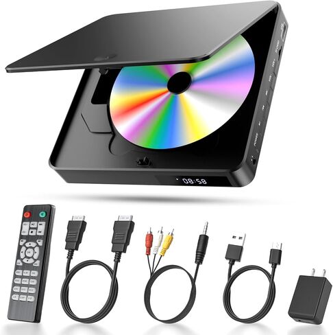Arafuna DVD Players for TV, Mini DVD Player HDMI with Remote Control and RCA Cord, 1080P HD Region Free DVD Players Compatible with USB/TF Card, Small Compact CD/DVD Player for Home Support PAL/NTSC in Saudi Arabia