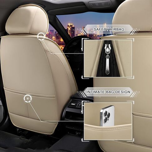 Car Seat Covers for Acura RDX 2007-2025, Stylish Sport Seat Cover, Premium Nappa Leather Car Seat Cover. Automobile Seat Covers Sets.(Standard 2 Seats/Beige) in Kuwait