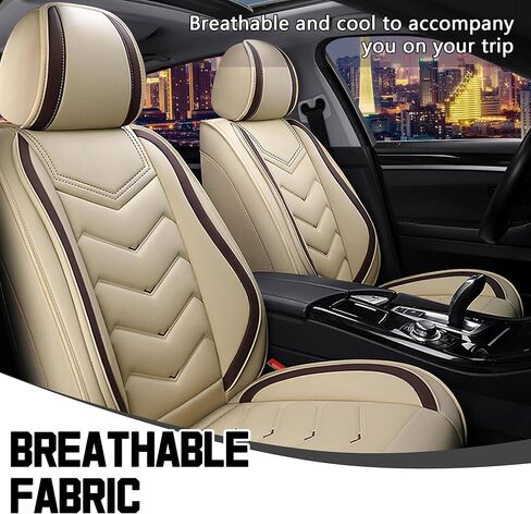 Car Seat Covers for Acura RDX 2007-2025, Stylish Sport Seat Cover, Premium Nappa Leather Car Seat Cover. Automobile Seat Covers Sets.(Standard 2 Seats/Beige) in Kuwait