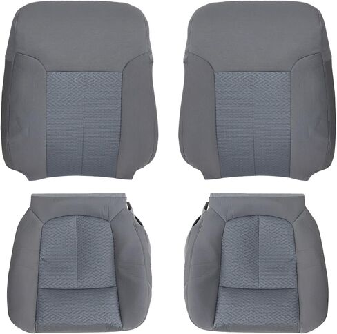 NLQR Driver and Passenger Side Bottom & Top Back Replacement Seat Covers Cloth Steel Gary Compatible with Ford F150 2011 2012 2013 2014 in Saudi Arabia