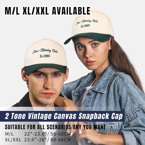 كبير الحجم XXL Trucker HAT 2 Tone Vintage Capball Cap Canvas Snapback Capts Trendy Caps للرجال والنساء برؤوس كبيرة in Kuwait