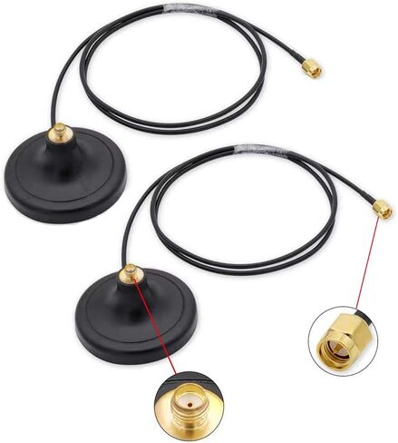 CORONIR Magnetic Mounting Base for GSM 3G 4G 5G Antenna with 10ft WiFi Extension Cable for 4G LTE WiFi Router Gateway Modem Hotspot Adapter Mobile Cell Phone Signal Booster Cellular Amplifier 1Pack in Saudi Arabia