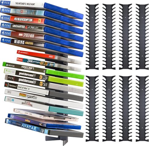 Funturbo Video Game Storage Wall Mount Game Case Holder, Metal Wall Mounted Media Storage Shelves for PS, Xbox, Switch Game Organizer (4-Pack) in Saudi Arabia