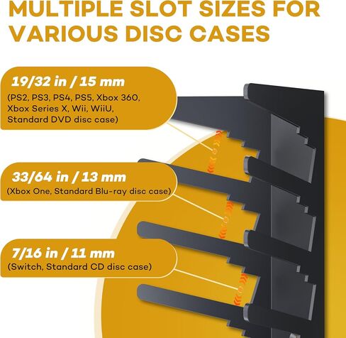 Funturbo Video Game Storage Wall Mount Game Case Holder, Metal Wall Mounted Media Storage Shelves for PS, Xbox, Switch Game Organizer (4-Pack) in Saudi Arabia