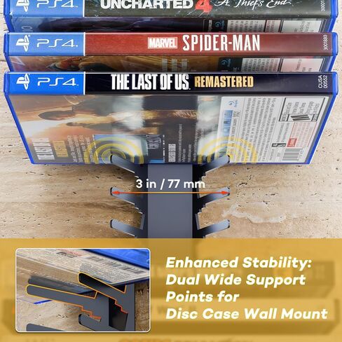 Funturbo Video Game Storage Wall Mount Game Case Holder, Metal Wall Mounted Media Storage Shelves for PS, Xbox, Switch Game Organizer (4-Pack) in Saudi Arabia
