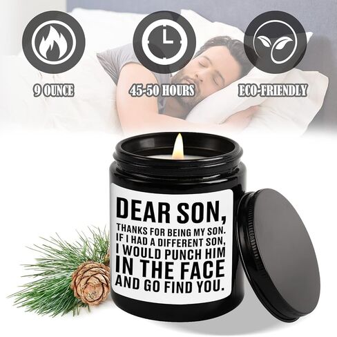 Son Gifts from Mom Dad, Birthday Gifts Ideas for Son Adult, Cool Fathers Christmas Valentines Graduation Wedding Gift for Sons - Sandalwood Scented Candles for Men in Saudi Arabia