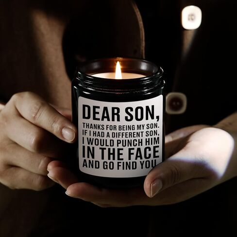 Son Gifts from Mom Dad, Birthday Gifts Ideas for Son Adult, Cool Fathers Christmas Valentines Graduation Wedding Gift for Sons - Sandalwood Scented Candles for Men in Saudi Arabia
