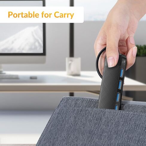 IDSONIX USB3.0 HUB 4-PORT USB Splitter Ultra Slim Multiport Extender لسطح المكتب ، الكمبيوتر المحمول ، Xbox ، محرك أقراص محرك الأقراص ، HDD ، وحدة التحكم ، الطابعة ، الكمبيوتر ، لوحات المفاتيح ، الماوس [شحن غير مدعوم] (كابل 6 قدم) in Kuwait