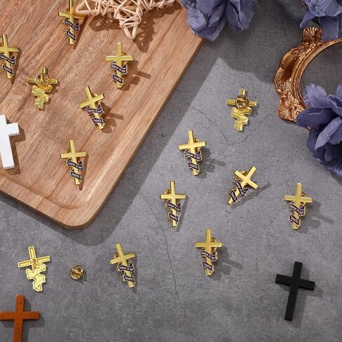 Misdary 50 Pcs Funeral Favor for Guest Funeral Cross Ribbon Pins Memorial Lapel Brooch Forever in Our Hearts Religious Christian Celebration of Life Gift for Mourning Remembrance Day in Saudi Arabia