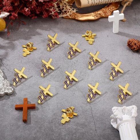 Misdary 50 Pcs Funeral Favor for Guest Funeral Cross Ribbon Pins Memorial Lapel Brooch Forever in Our Hearts Religious Christian Celebration of Life Gift for Mourning Remembrance Day in Saudi Arabia