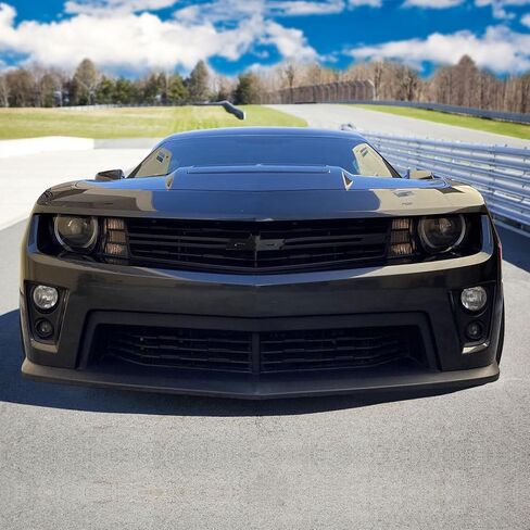 IKON MOTORSPORTS, Front Upper Grille Compatible with 2010-2013 Chevy Camaro, ZL1 Style Unpainted Black PP Front Upper Radiator Mesh Grill Bodykits Replacement in Saudi Arabia