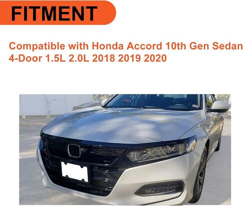 مجموعة الغلاف الأمامية البيئية وغطاء الجفن متوافق مع 2018-2020 هوندا 10th Accord Sedan 4DR ABS Glossy Black Lip Pumper Told Tlamping 3pcs 3pcs in Saudi Arabia