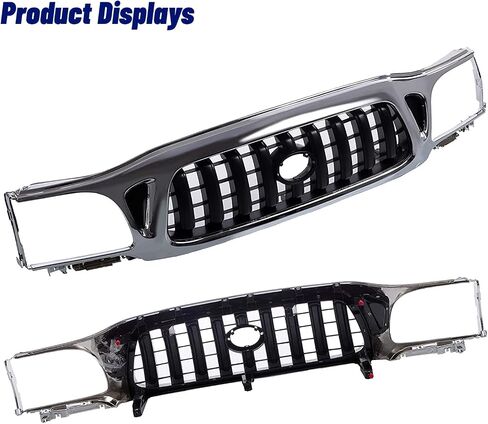Front Grille Grill Assembly With Chrome Frame Shell With Black Insert Compatible With Toyota Tacoma 2001 2002 2003 2004 Pickup Truck in Kuwait