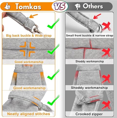 Tomkas Small Dog Sling Carrier - كلاسيكي جيب وحزام كلاسيكي وجيب كلاسيكي - للحيوانات الأليفة من 3 إلى 10 رطل (أحمر) in Kuwait