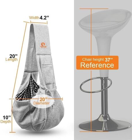 Tomkas Small Dog Sling Carrier - كلاسيكي جيب وحزام كلاسيكي وجيب كلاسيكي - للحيوانات الأليفة من 3 إلى 10 رطل (أحمر) in Kuwait