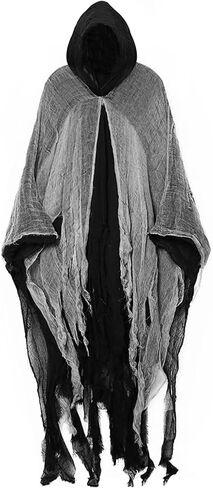 Halloween Scary Grim Reaper Costume Hooded Cape Medieval Renaissance Robe Adult Masquerade Party Cosplay Props in Saudi Arabia