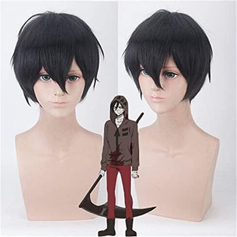 Anime Angels of Death Zack Isaac Foster Cosplay Gen Men Black Short Haild Have Haw Halloween Party Assume Association in Saudi Arabia