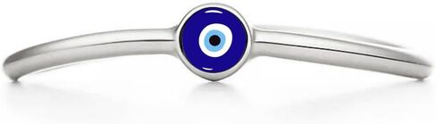 PERIMADE Gold Plated Evil Eye Band Ring, Solid 925 Sterling Silver Turkish Enamel Blue Eye Stackable Band Ring for Women, Hypoallergenic Minimalist Stacking Ring Trendy Birthday Jewelry Gift, Size 6-8 in Saudi Arabia