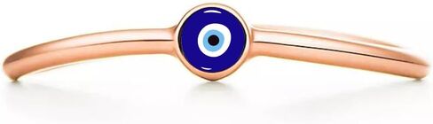 PERIMADE Gold Plated Evil Eye Band Ring, Solid 925 Sterling Silver Turkish Enamel Blue Eye Stackable Band Ring for Women, Hypoallergenic Minimalist Stacking Ring Trendy Birthday Jewelry Gift, Size 6-8 in Saudi Arabia
