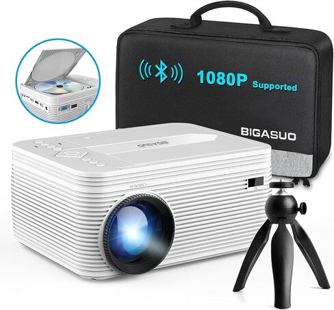 BIGASUO 850ANSI Projector with WiFi and Bluetooth - 1080P HD Outdoor Movie Projector 4K Support, Home-Projectors Max 400" Display, 4P & ±50° Keystone, 60% Zoom, Compatible with Laptop, TV Stick, PS5… in Saudi Arabia