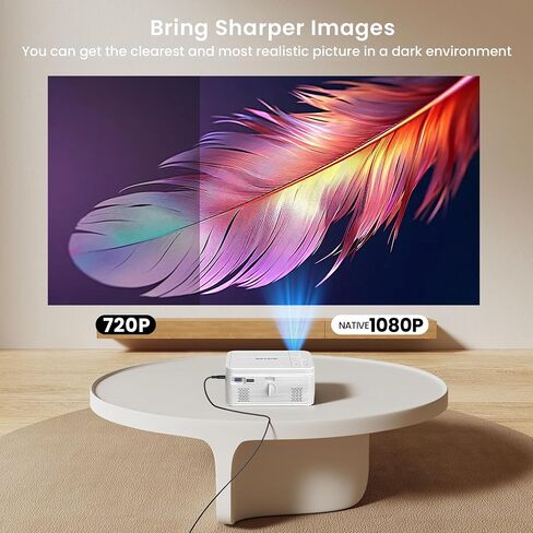 BIGASUO 850ANSI Projector with WiFi and Bluetooth - 1080P HD Outdoor Movie Projector 4K Support, Home-Projectors Max 400" Display, 4P & ±50° Keystone, 60% Zoom, Compatible with Laptop, TV Stick, PS5… in Saudi Arabia