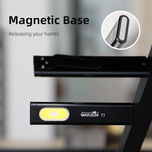 WARSUN T7(2 Packs), Flat Flashlight, Small Pocket Flashlight, Every Day Carry, Thin Flashilight, Led Magnetic Flashlight, USB-C Rechargeable, COB Side Light, Multiple Modes Flashlight in Saudi Arabia