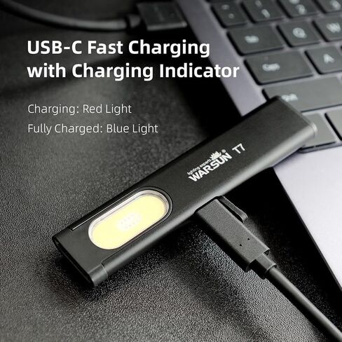 WARSUN T7(2 Packs), Flat Flashlight, Small Pocket Flashlight, Every Day Carry, Thin Flashilight, Led Magnetic Flashlight, USB-C Rechargeable, COB Side Light, Multiple Modes Flashlight in Saudi Arabia