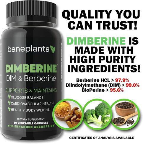 DIM & Berberine, High Purity Enhanced Absorption Formula - 60 Capsules in Saudi Arabia