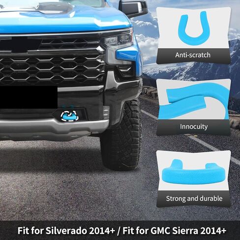 غطاء خطاف السحب الأرجواني Cherocar مناسب لعام 2007-2025 Chevy Silverado 1500 GMC Sierra Front Presper Tow Hooks Rubber Protector Trim Tow Trail Trailer Cover in Saudi Arabia