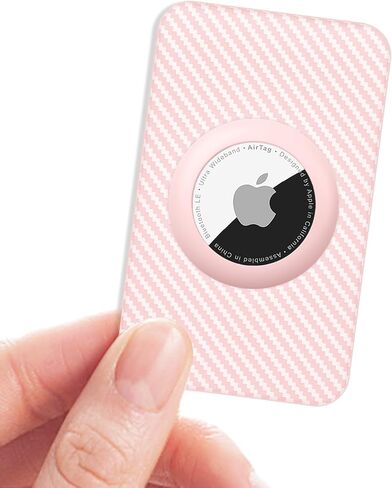 for Apple Airtag Wallet Holder 2 Pack, Ultra Thin Insert Card Case for Apple Air Tag, Carbon Fiber Airtag Card Holder for for Purse, Backpack Wallet, Handbag, Clutch Bag - Black in Saudi Arabia