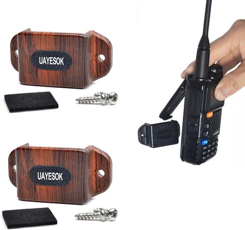 UAYESOK Handheld CB Radio Walkie Talkie Belt Clip Holder, HT Speaker Mic Holding Bracket, Adhesive Back Screw Fixation (2 Packs) in Saudi Arabia