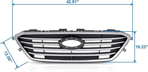 PartsFlow Front Bumper Grille Chrome Grill Assembly For 2015 2016 2017 Hyundai Sonata HY1200174 in Kuwait