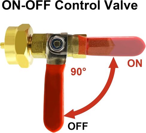 Upgrade QCC1 Propane Refill Elbow Adapter with Propane Tank Gauge 90 Degree Propane Refill Pressure Adapter with ON/Off Control Valve for Camping Grill 1LB Bottle Refilled Gas from 5~40 LBS Cylinder in Saudi Arabia
