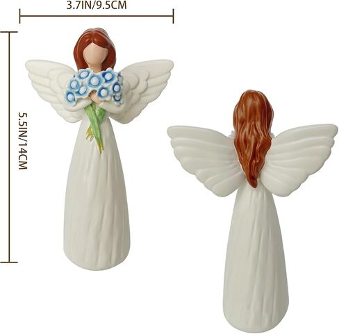 تمثال Angel With Me Not Bouquet - 5.5 بوصة شخصية ملاك للملاك للرفوف/ديكور الطاولة ، هدية روحية للنساء وأمي ، عيد ميلاد عيد الميلاد يدويًا زخرفة منزل in Kuwait