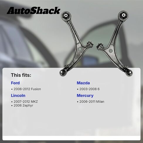 AutoShack Front Left Upper Control Arm with Ball Joint Assembly for 2006-2012 Ford Fusion 2006 Lincoln Zephyr 2007-2012 MKZ 2006-2011 Mercury Milan 2003-2008 Mazda 6 FWD | Driver Side CAK1152 in Saudi Arabia