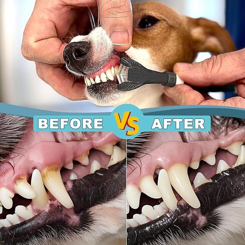 Dog Toothbrush, 360 Degree Finger Toothbrushes, Triple Head Toothbrushes, Double Head Toothbrush,Cleaning Brushes for Dog Cat Oral Dental Health (9 Pack) in Kuwait