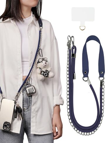 Phone Lanyard Crossbody with Tether Tab, Adjustable Anti Theft Phone Strap for iPhone 16 Pro Max and Most Smartphones, Universal Phone Lanyard for Women and Men (Grey) in Kuwait