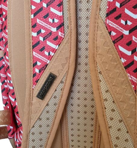 Sprayground 910B5432NSZ 3DSG Limited Edition Backpack Red Beige ، Red ، M in Kuwait